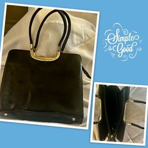 Vintage Black Double Strap Purse